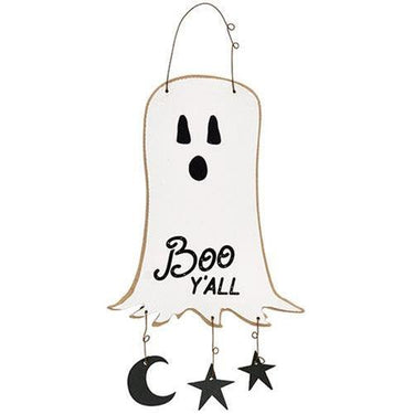 Boo Y'all Ghost Moon & Stars Hanger - The Fox Decor